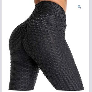 Forever 21 Black Ruched Sport Leggings size M